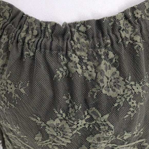 Off the shoulder lace Deep Green crop top by Bebe(S) - Picture 6 of 6
